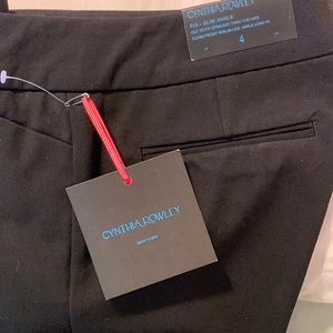Cynthia Rowley NWT size 4 black ankle slacks